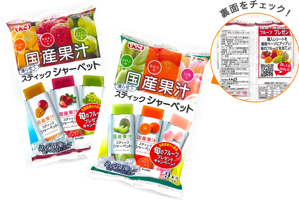 国産果汁スティックシャーベット